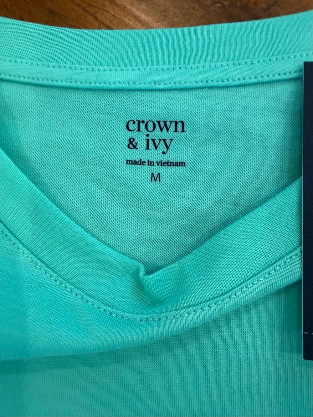 crown & ivy Mint Ruffle Sleeve Short Sleeve Tee NWT - Picture 5 of 9